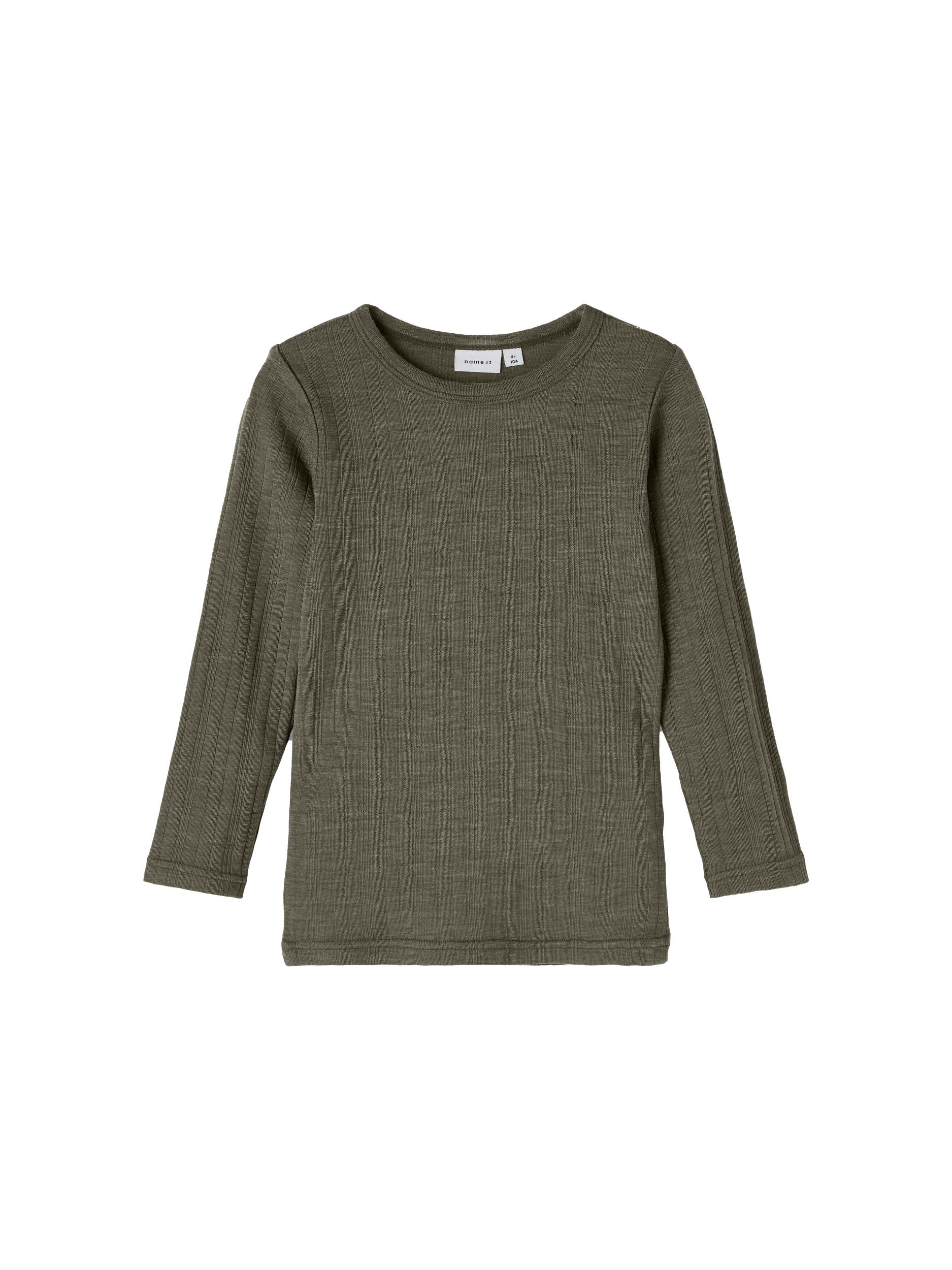 name-it-lasten-merinovillainen-paita-nmmwang-wool-needle-ls-top-noos-tummanvihrea-1
