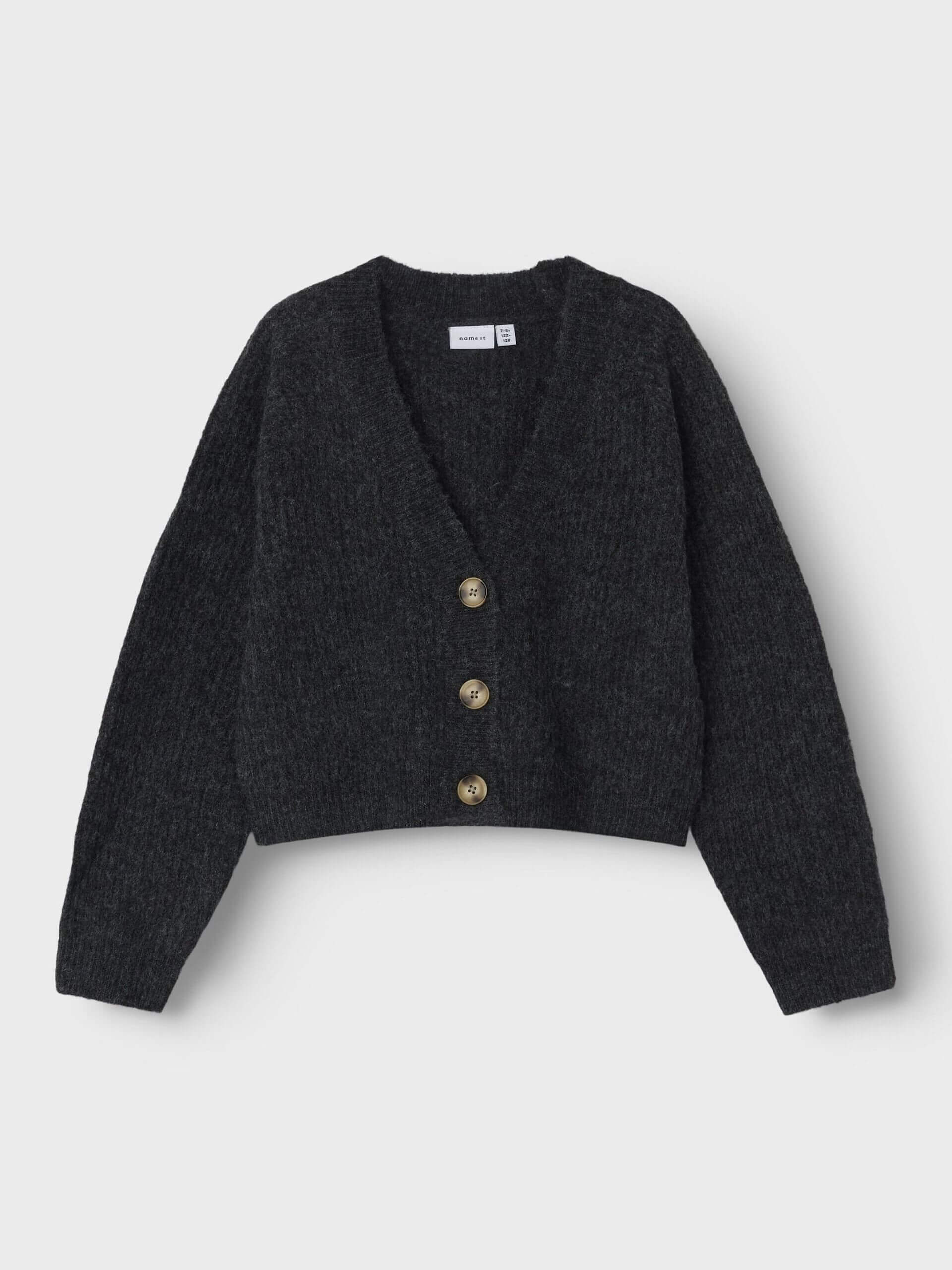 name-it-lasten-neuletakki-nkfholly-boxy-short-knit-cardigan-tummanharmaa-2
