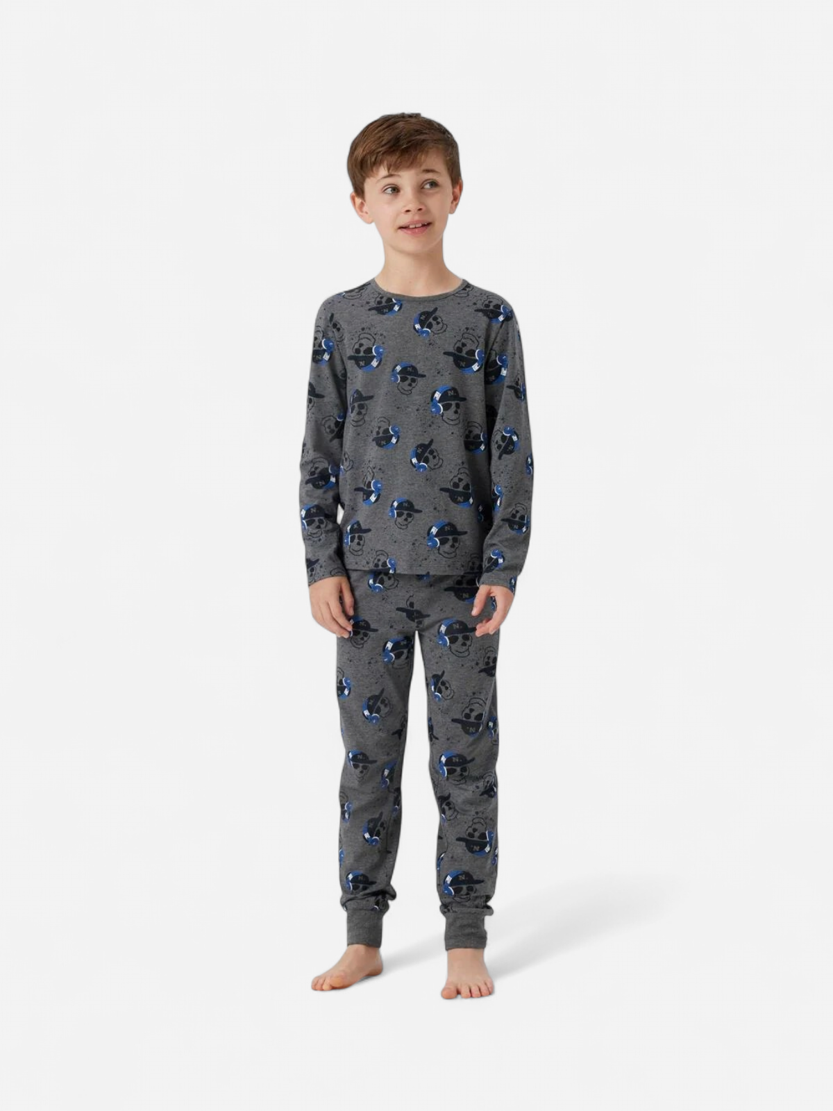 Name It lasten pyjama, NKMNIGHTSET DARK GREY SKULL Tummanharmaa - Kekäle.fi