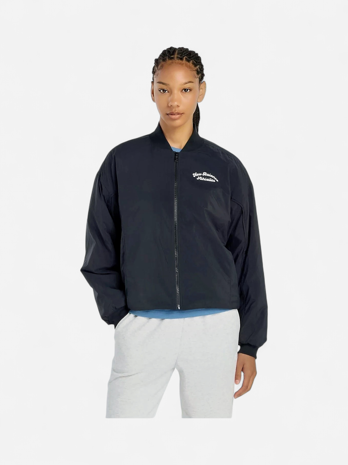 New Balance naisten takki, Linear Heritage Woven Bomber Jacket Musta - Kekäle.fi
