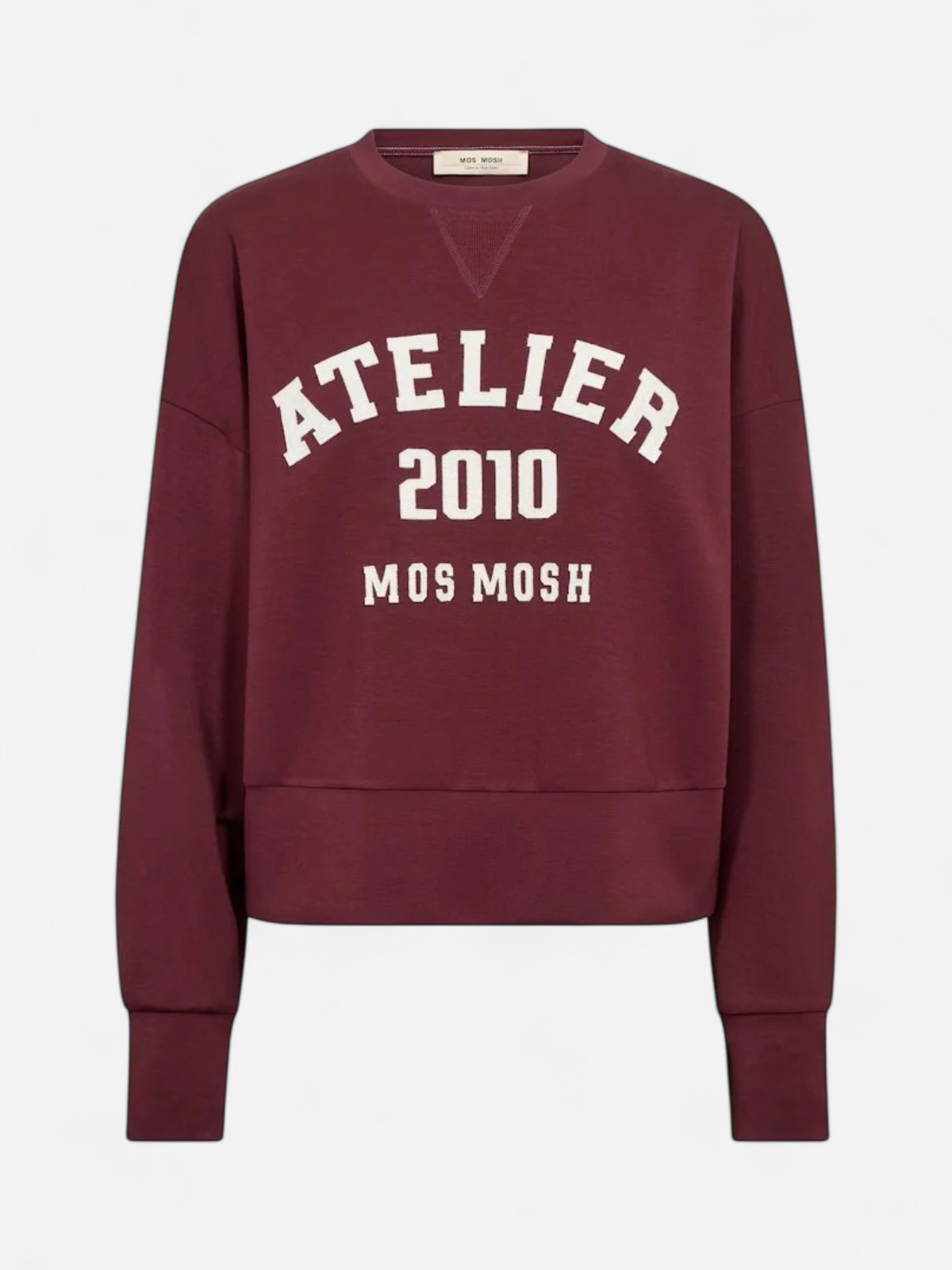 Mos Mosh naisten collegepaita Nima O-LS Sweatshirt, viininpunainen - Kekäle.fi