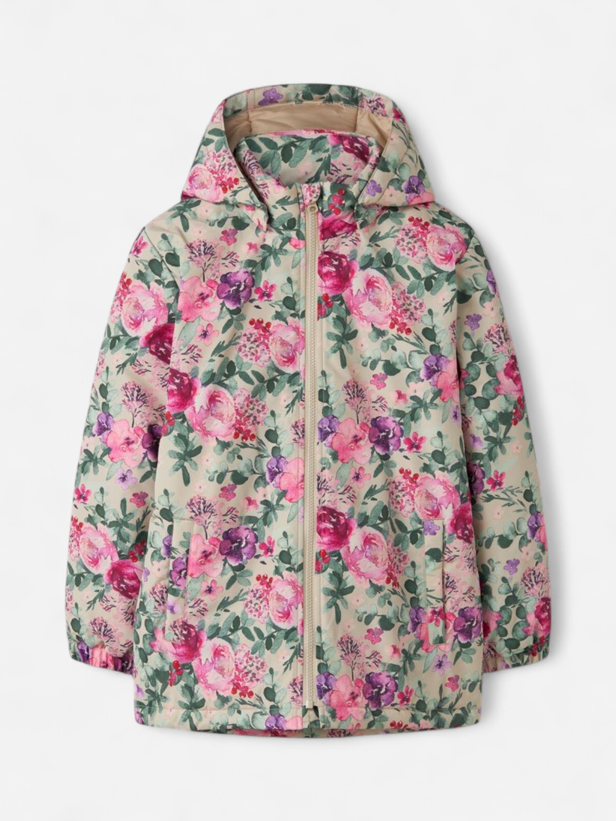 NKFMAXI JACKET PA AOP NOOS KUOSILLINEN BEIGE - Kekäle.fi