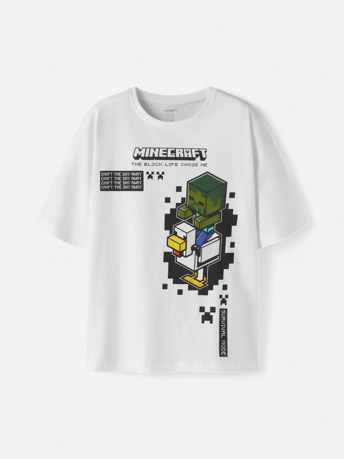 NKMJUN MINECRAFT SS NREG TOP NOOS VALKOINEN - Kekäle.fi