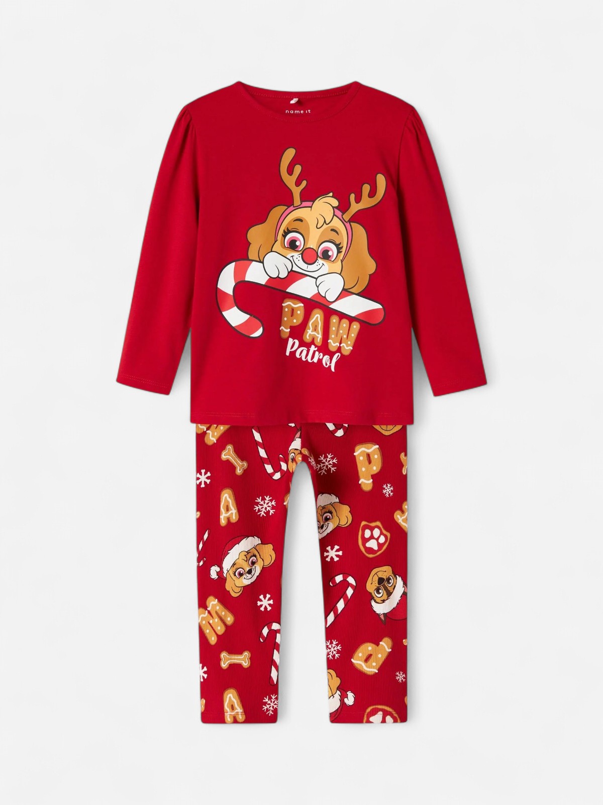 Name It lasten pyjama NMFSARBA PAW LS NIGHTSET, punainen - Kekäle.fi