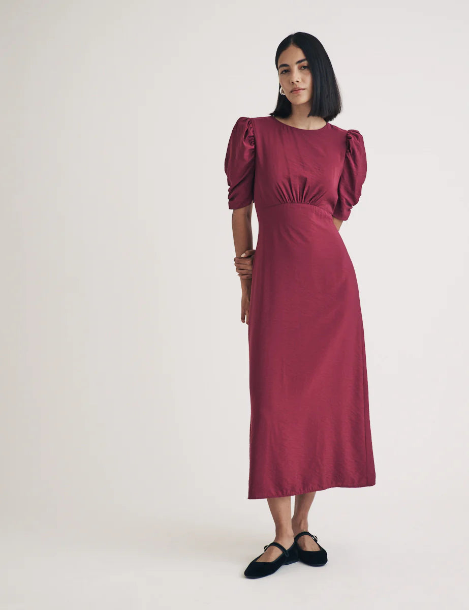 nobodys-child-naisten-mekko-evie-midi-dress-anita-non-print-viininpunainen-1