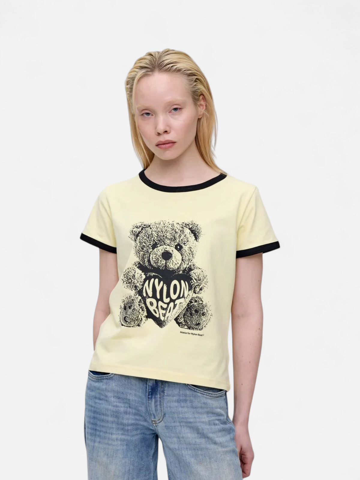 NYLON TEDDY T-SHIRT KELTAINEN - Kekäle.fi