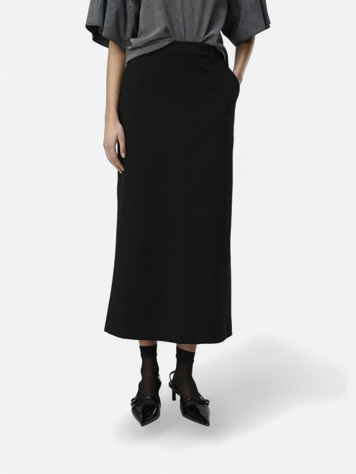 Object naisten hame, OBJLISA MW LONG SKIRT Musta - Kekäle.fi