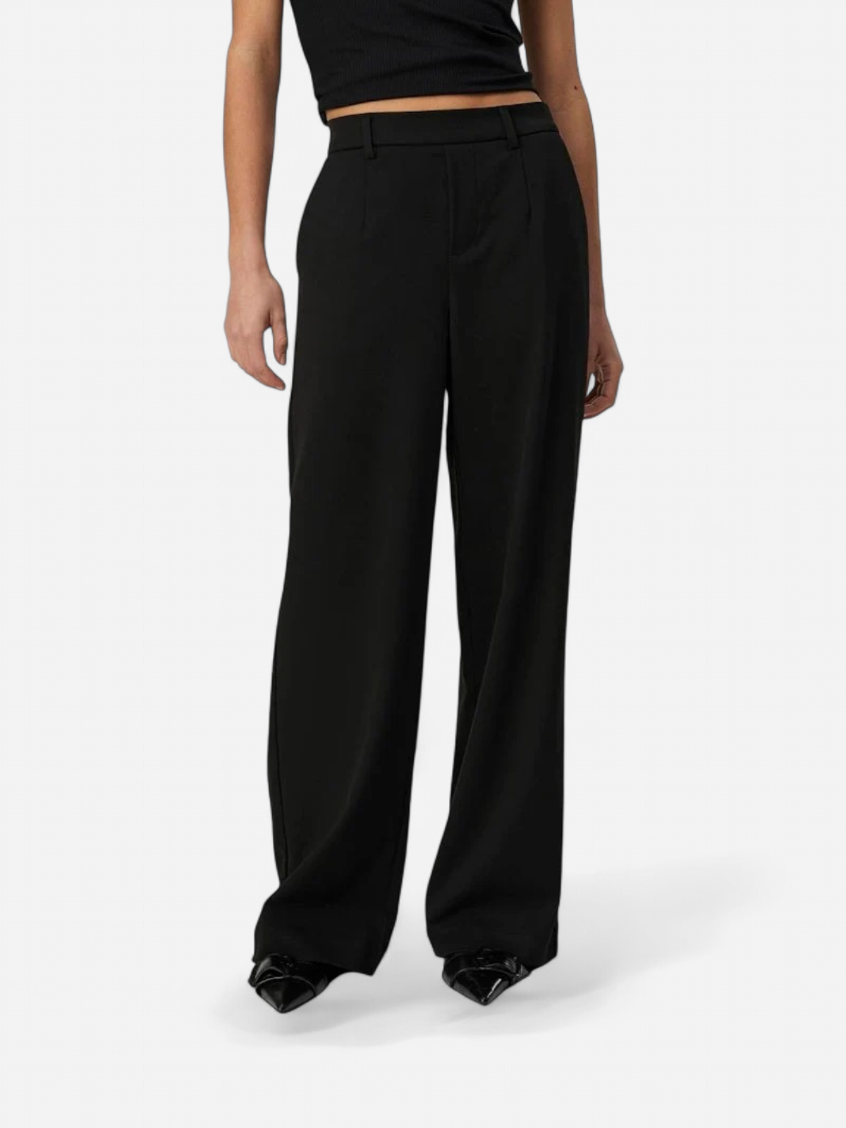 Object naisten housut OBJLisa Wide Pant, musta - Kekäle.fi