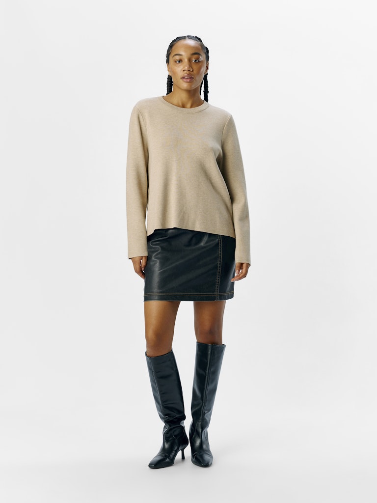 object-naisten-neule-objreynard-square-sleeve-o-neck-humus-1