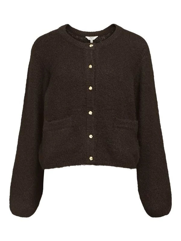 object-naisten-neuletakki-objsaggia-re-l-s-knit-cardigan-seal-brown-1