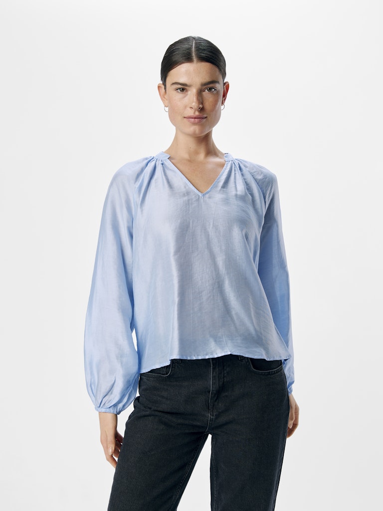 object-naisten-pusero-objheidi-l-s-lo-v-neck-top-cornflower-blue-1