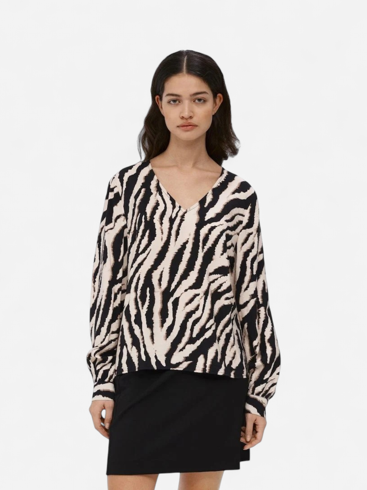 Object naisten pusero, OBJJACIRA L/S V-NECK TOP Beige Kuosi - Kekäle.fi