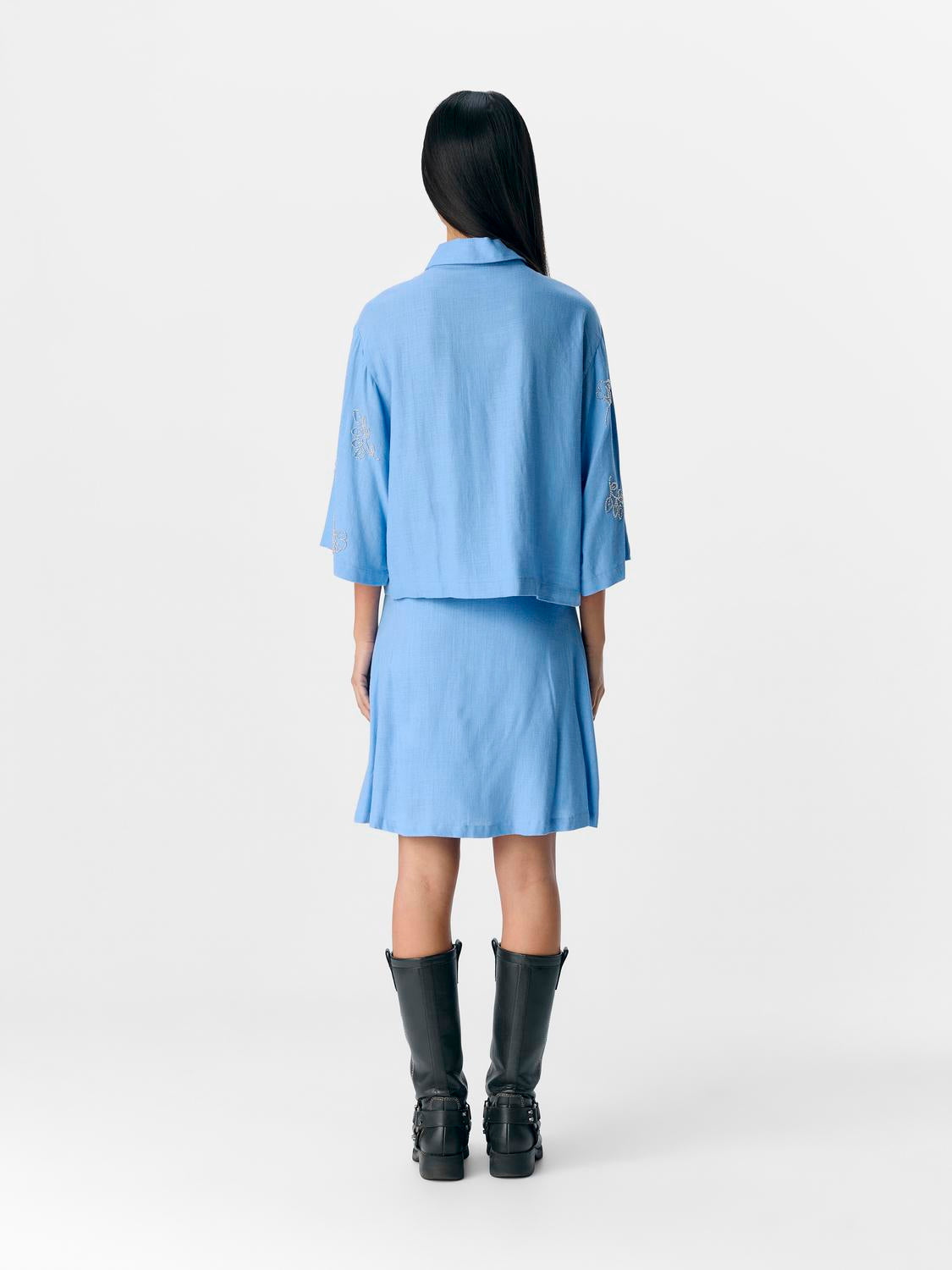 object-naisten-pusero-objmika-re-s-s-cropped-shirt-cc2-ss-cornflower-blue-4