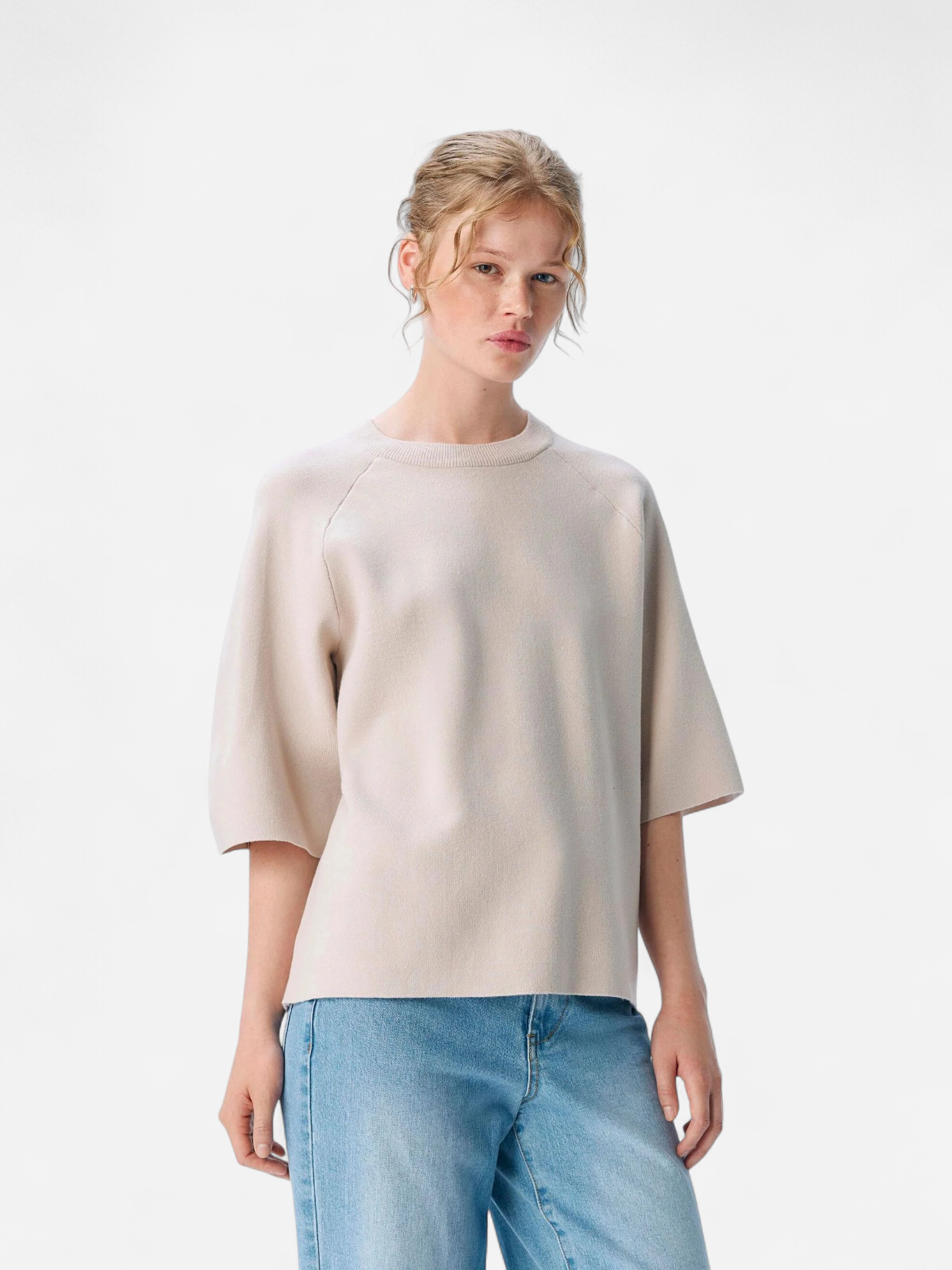Object naisten pusero, OBJREYNARD 2/4 KNIT PULLOVER  Silver Gray - Kekäle.fi