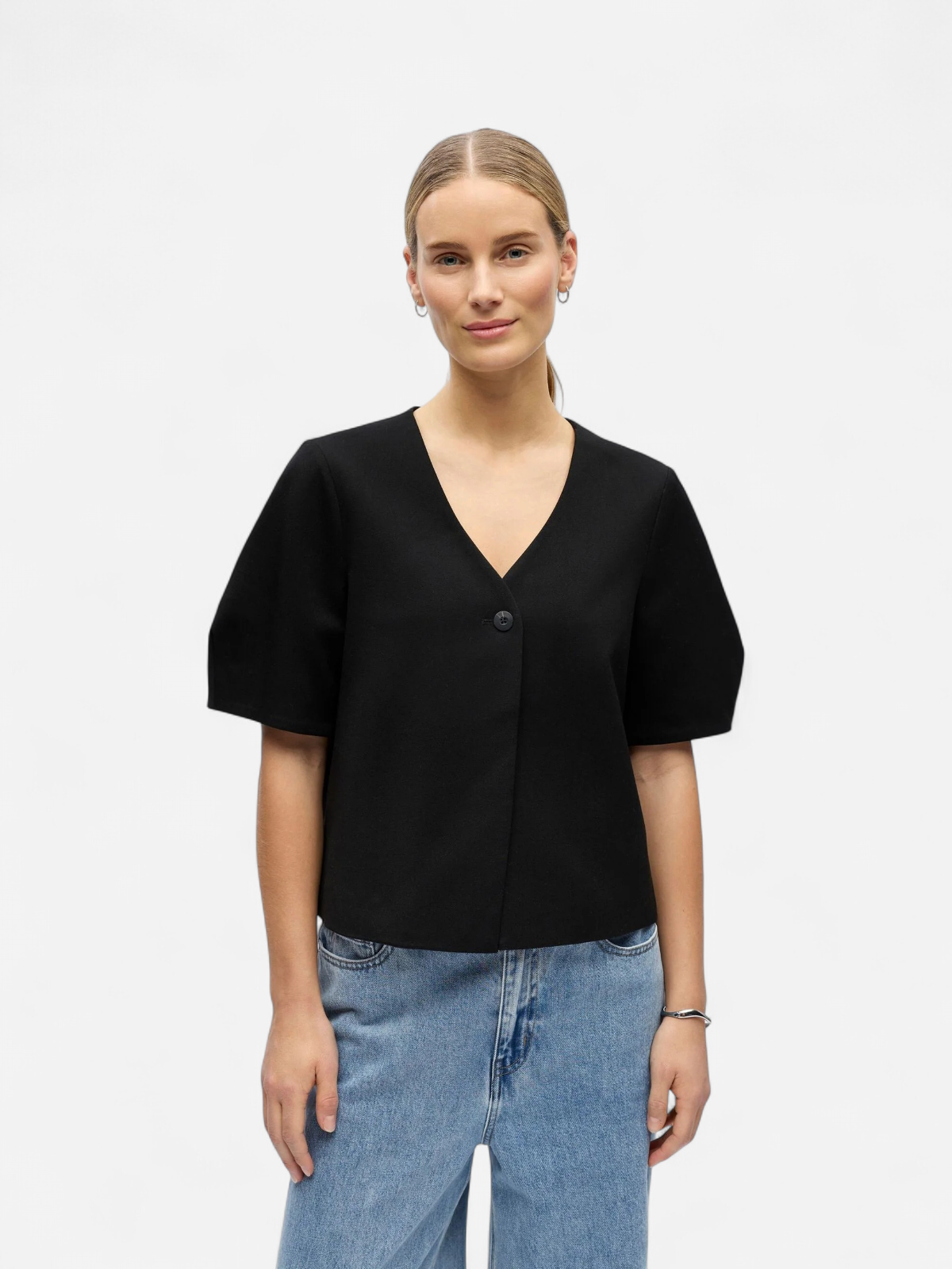 Object naisten paita OBJLISA S/S Re Top, musta - Kekäle.fi