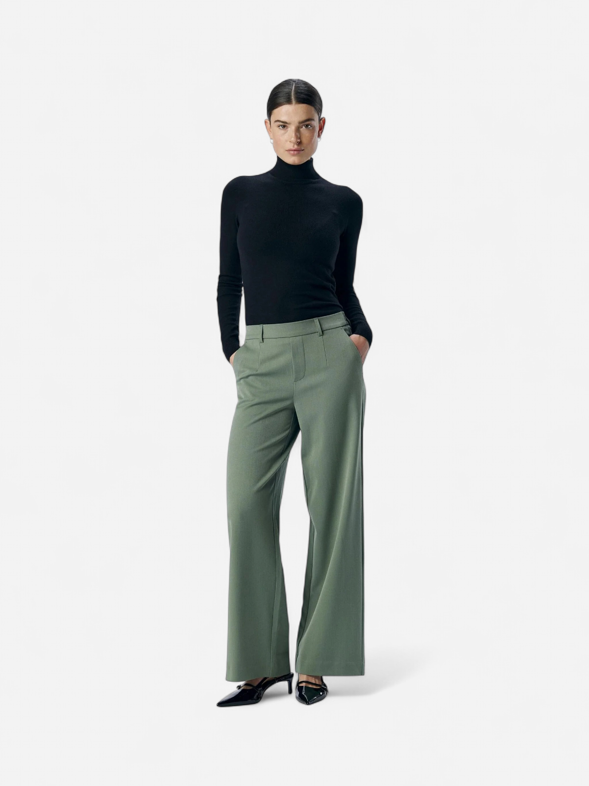 Object Naisten Housut, OBJLISA WIDE PANT NOOS H Laurel Wreath - Kekäle.fi