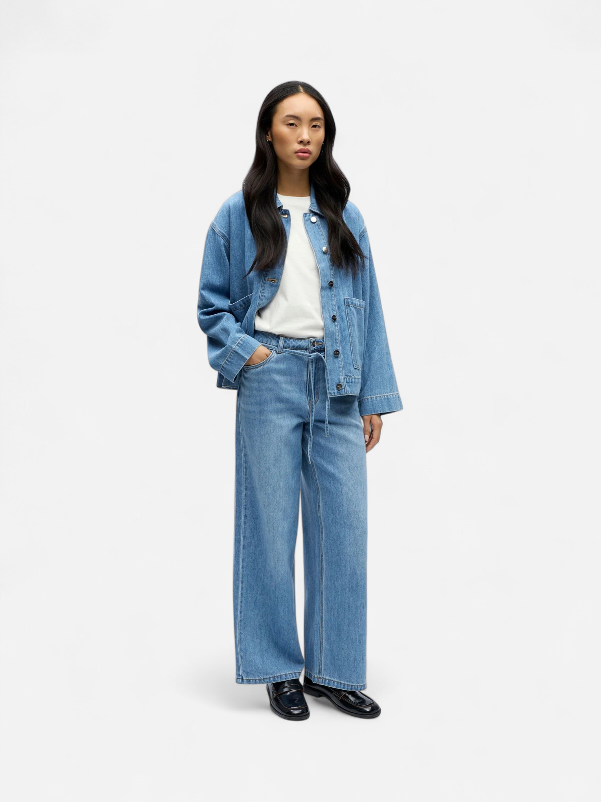 Object naisten farkut OBJROSIE MW WIDE Jeans, Light Blue Denim - Kekäle.fi