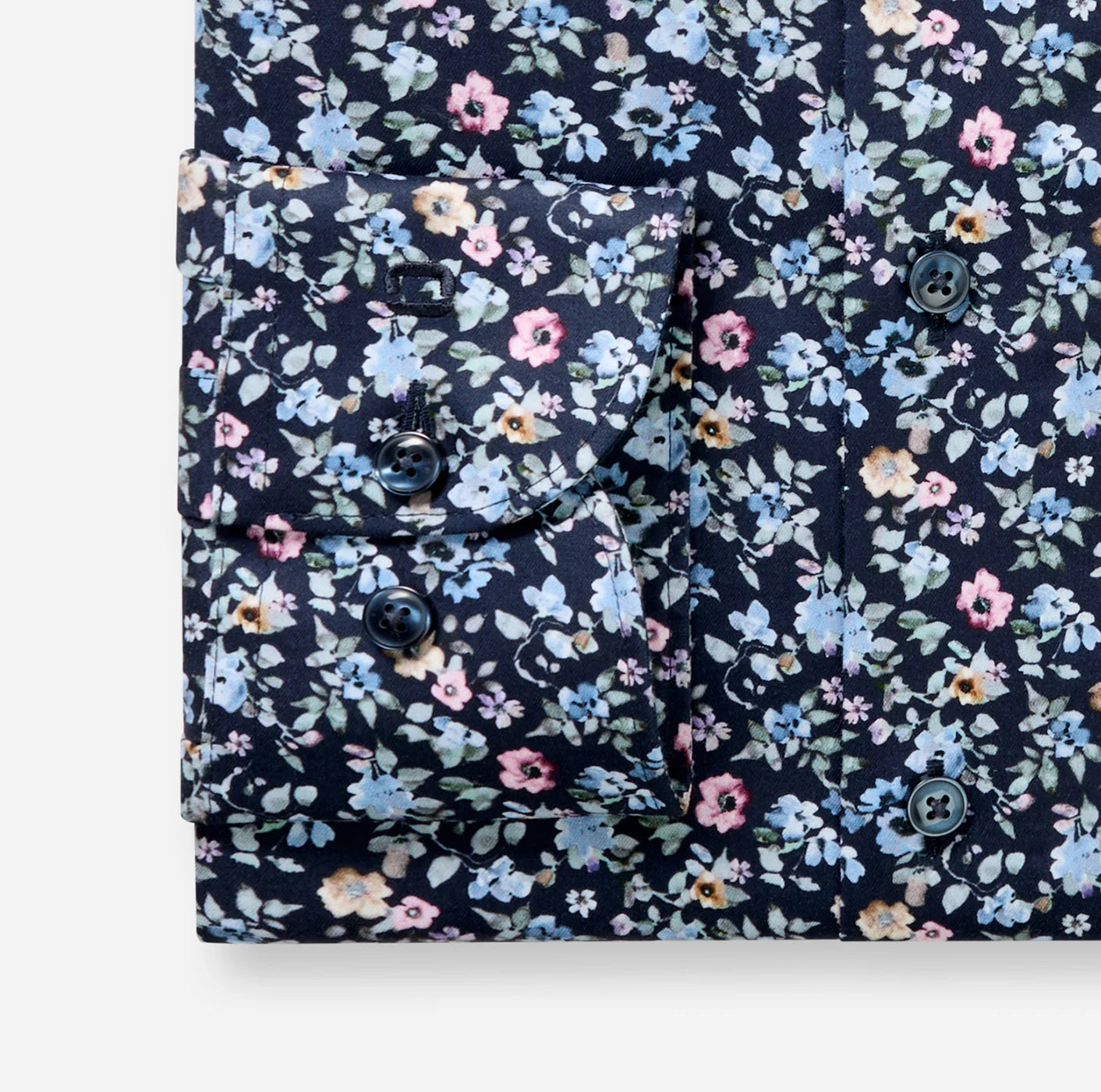 Olymp kauluspaita Luxor Modern Fit Floral Print, sininen kuosi