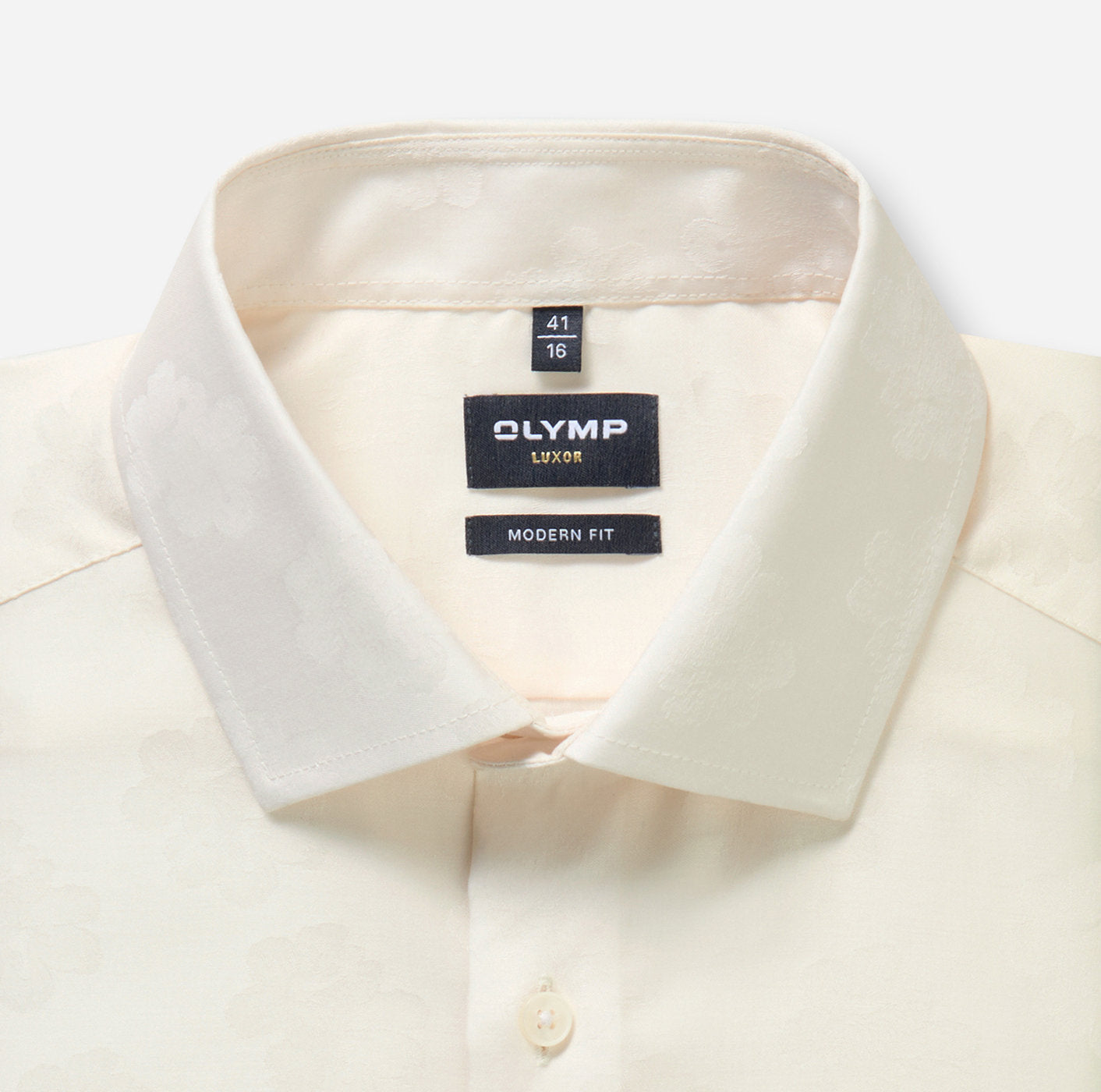 Olymp kauluspaita Luxor jacquard Offwhite, luonnonvalkoinen