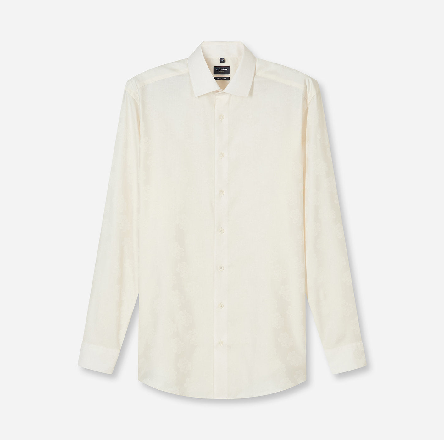 Olymp kauluspaita Luxor jacquard Offwhite, luonnonvalkoinen