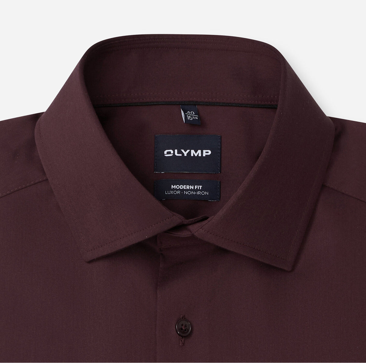 Olymp miesten kauluspaita Luxor Modern Fit Satin Non iron, tumma luumunpunainen