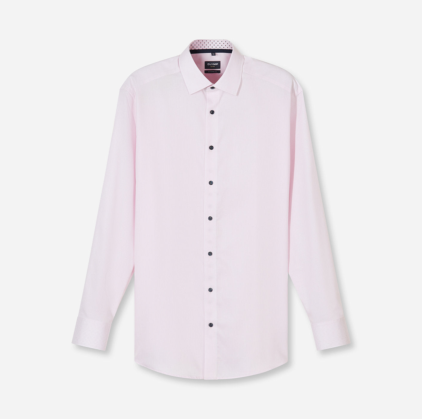 Olymp kauluspaidat Luxor Modern Fit Striped Contrast Print, raidallinen pinkki