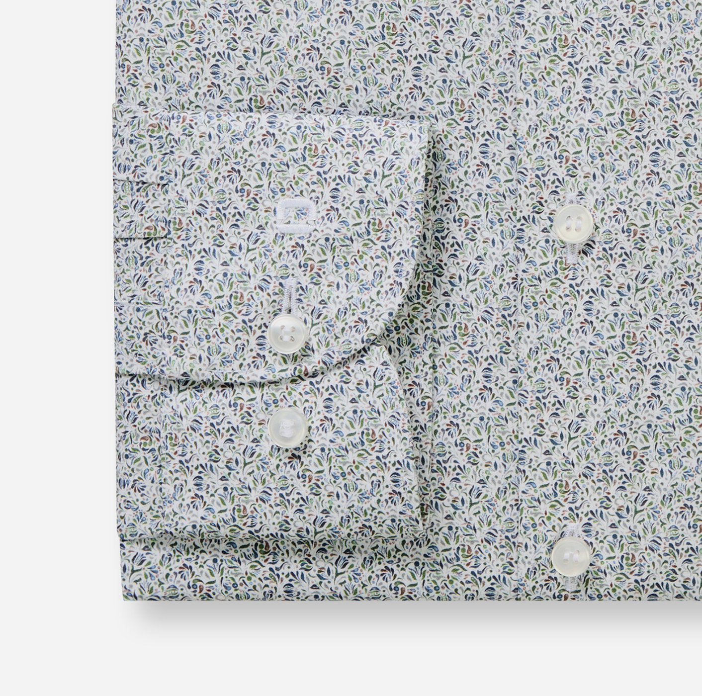 Olymp kauluspaita Level 5 Body Fit Microprint, valkopohjainen kuosi