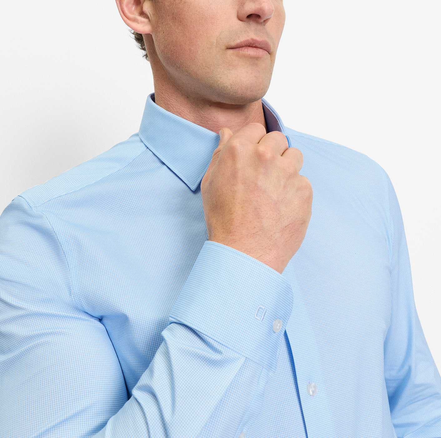 Olymp kauluspaita 24/7 Level 5 Body Fit Jersey Structure, vaaleansininen