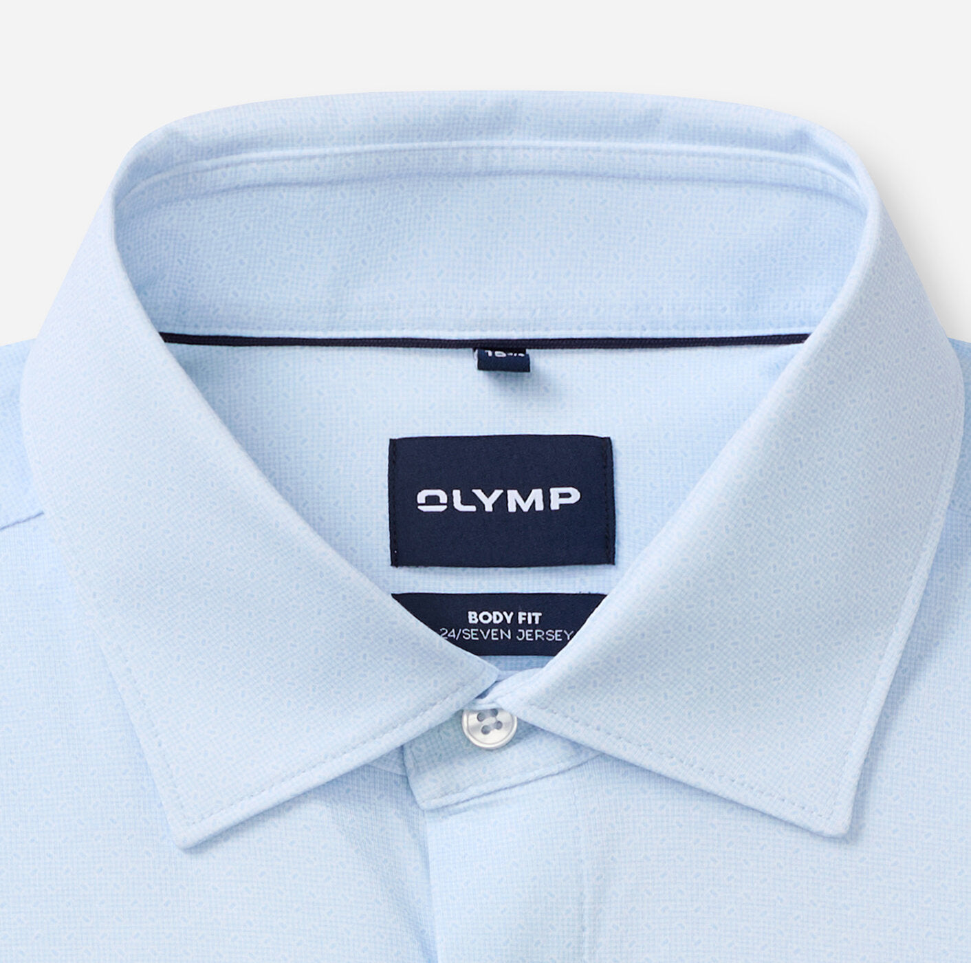 Olymp miesten kauluspaita 24/7 Body Fit Jersey Microprint, valkopohjainen kuosi