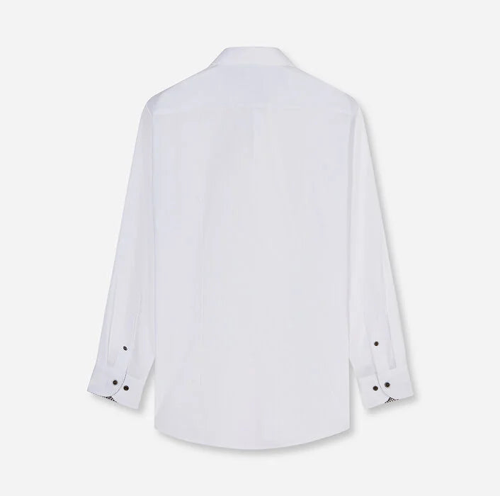 Olymp miesten kauluspaita Luxor Modern Fit Non-Iron Contrast +hiha, valkoinen