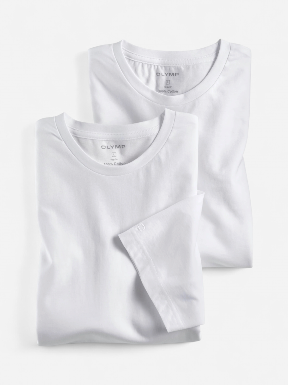 Olymp Miesten T-paita 2 kpl, O-neck Modern Fit 2-pack Valkoinen - Kekäle.fi