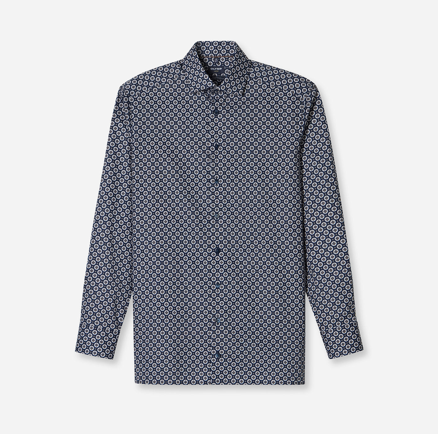 olymp-miesten-kauluspaita-042-luxor-modern-fit-micro-print-sininen-kuosi-4