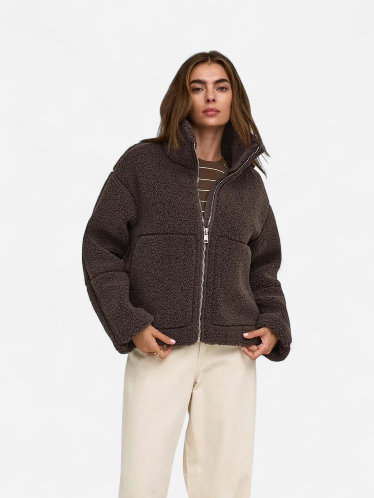 ONLASPEN TEDDY JACKET OTW TUMMANRUSKEA - Kekäle.fi