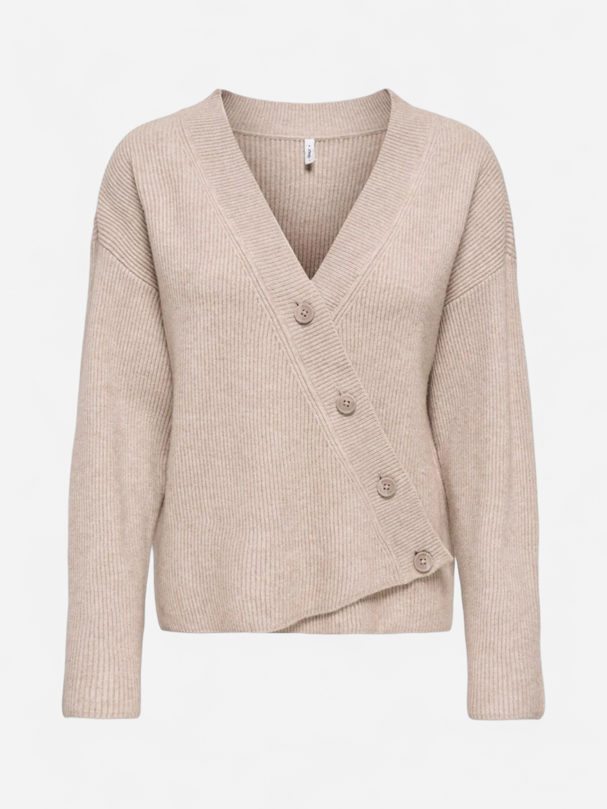 ONLKATIA LS RIB BUTTON CARDI CC KNT LUONNONVALKOINEN - Kekäle.fi