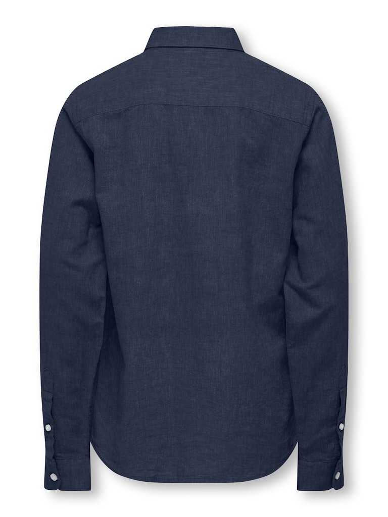 only-and-sons-junior-kauluspaita-osjcaiden-life-ls-solid-linen-shirt-tummansininen-2