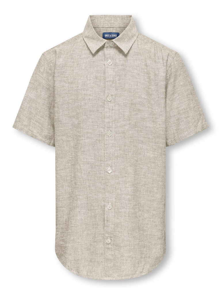 only-and-sons-junior-lyhythihainen-kauluspaita-osjcaiden-ss-solid-linen-shirt-beige-1