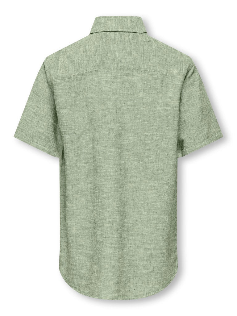only-and-sons-junior-lyhythihainen-kauluspaita-osjcaiden-ss-solid-linen-shirt-vihrea-2
