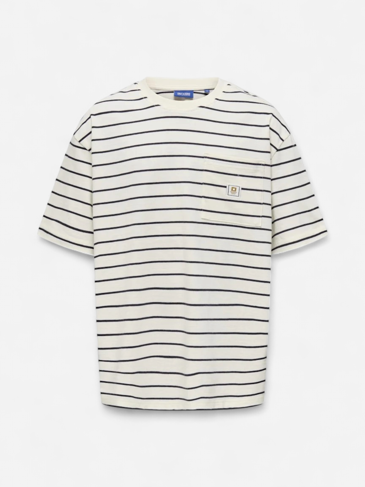 Only and Sons Junior t-paita, OSJKENGE S/S OVERSIZE TEE Raidallinen Valkoinen - Kekäle.fi