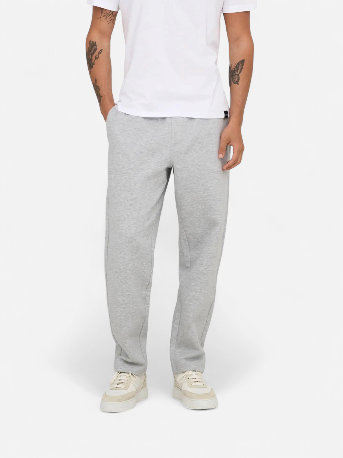 Only and Sons Miesten Collegehousut, CONNOR RLX PANT NOS Light Grey Melange - Kekäle.fi