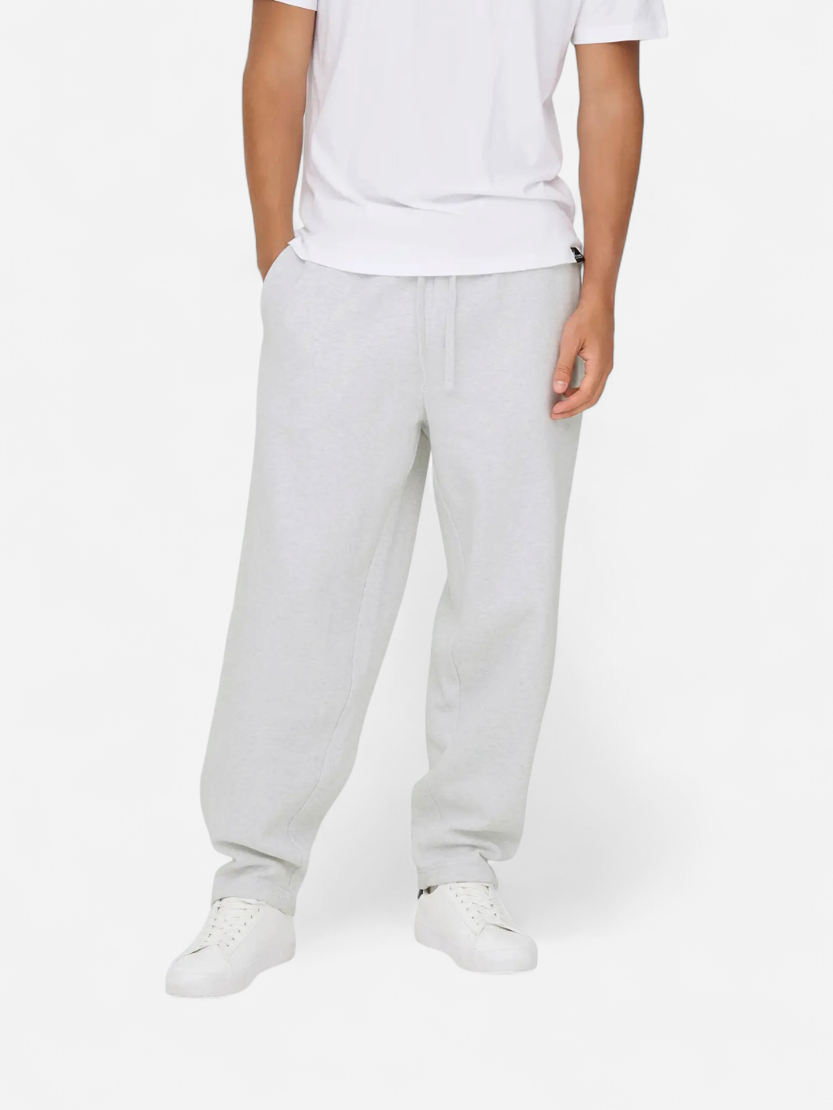 Only and Sons miesten collegehousut Onsceres Wide Pant, vaaleanharmaa - Kekäle.fi