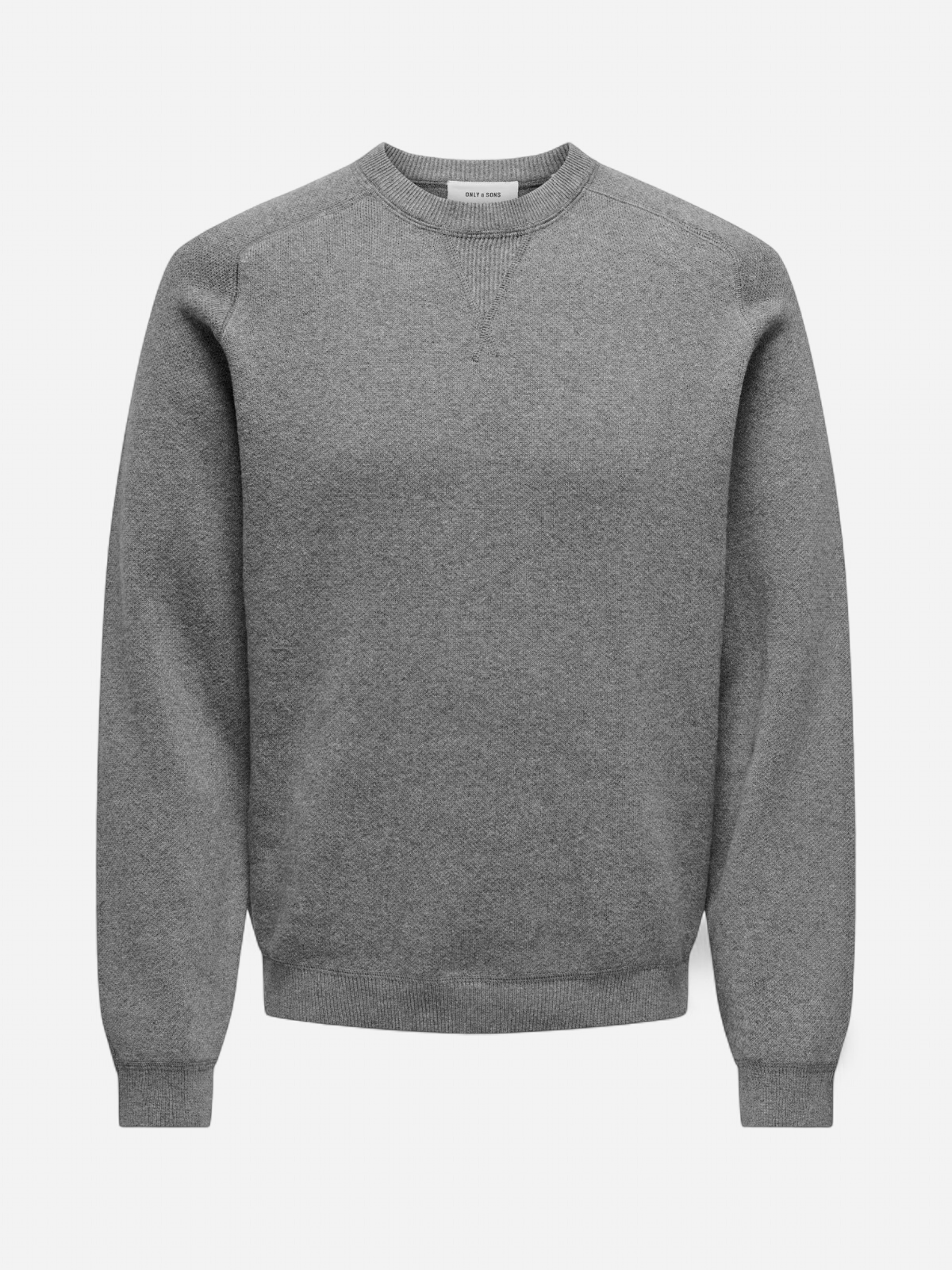 Only and Sons Miesten Collegepaita, Pin Reg Crew Neck Knit Nos Medium Grey Melange - Kekäle.fi