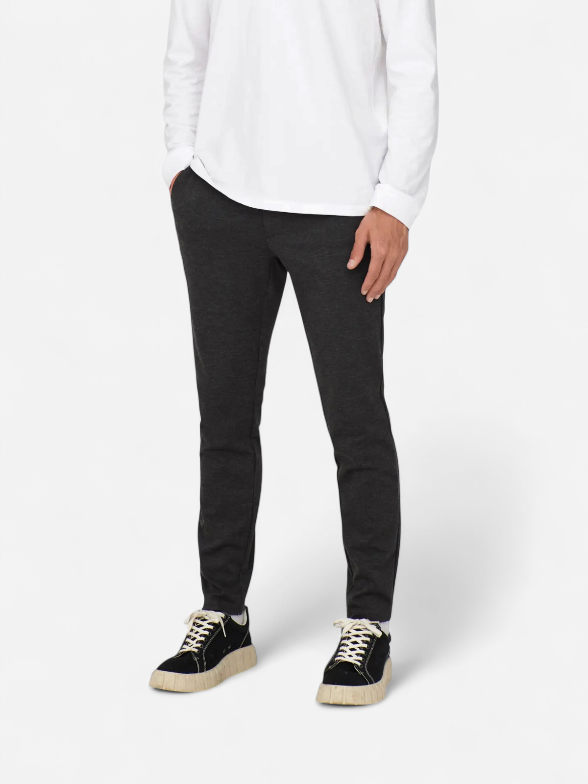 Only and Sons Miesten Housut, Mark Pant Dark Grey Melange - Kekäle.fi