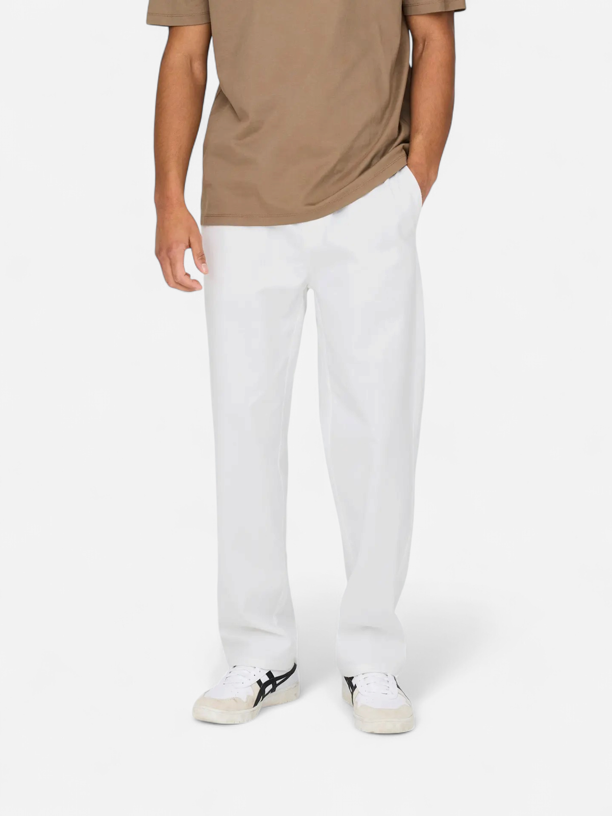 Only and Sons miesten kesähousut, SINUS LOOSE LIN PANT Bright White - Kekäle.fi