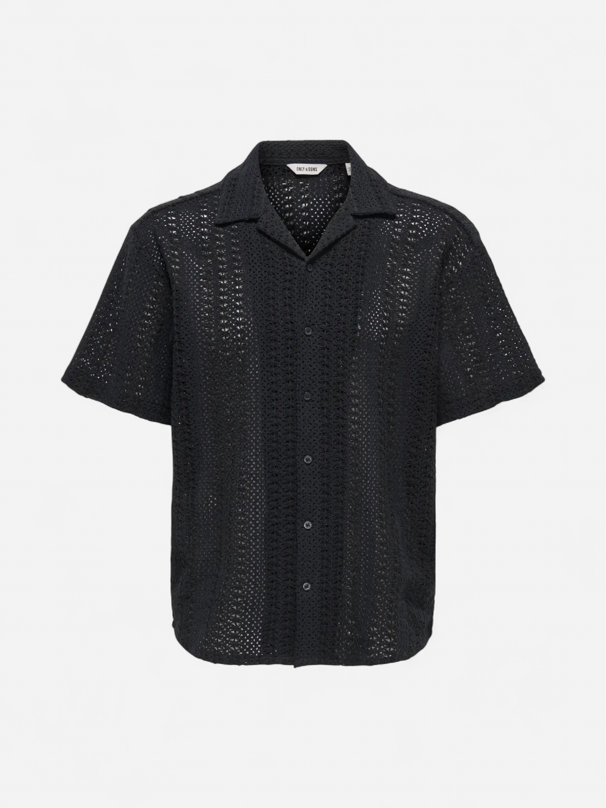 Only and Sons miesten lyhythihainen paita, DANI CROCHET SS SHIRT Jet Black - Kekäle.fi