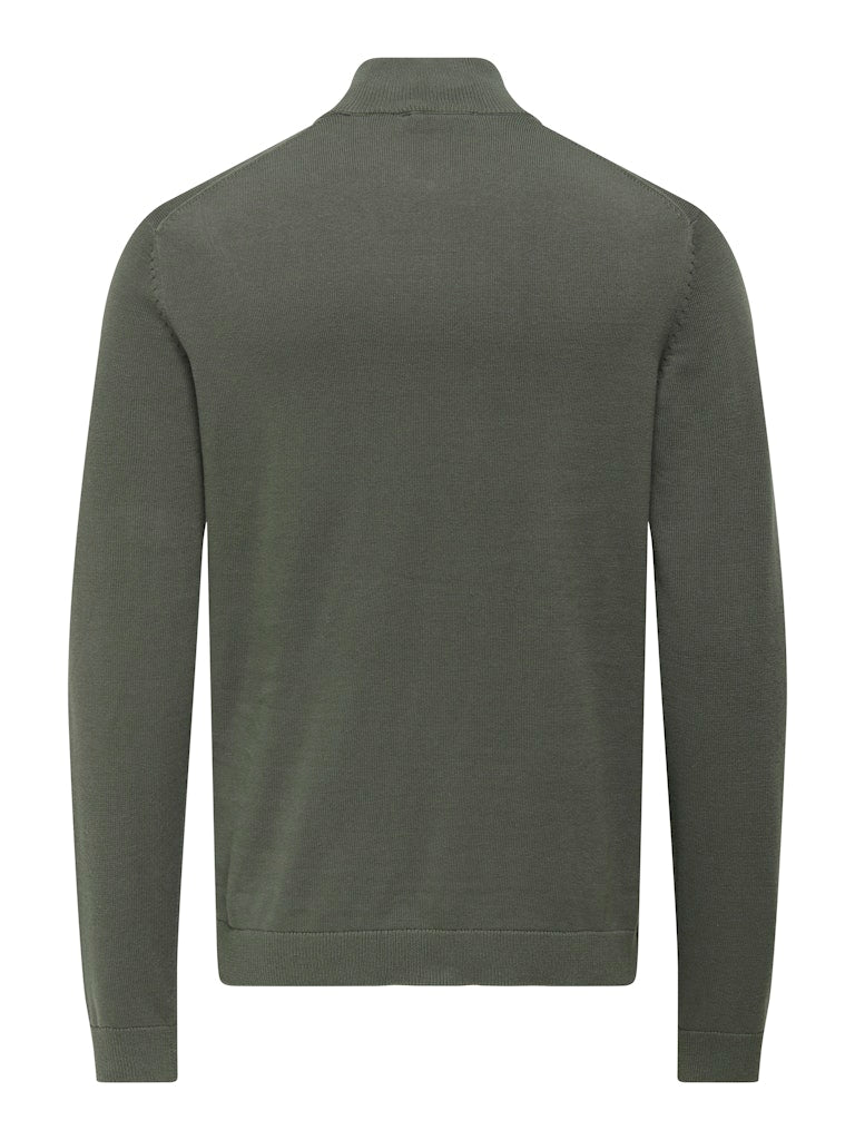 only-and-sons-miesten-neule-alex-reg-halz-zip-tummanvihrea-2