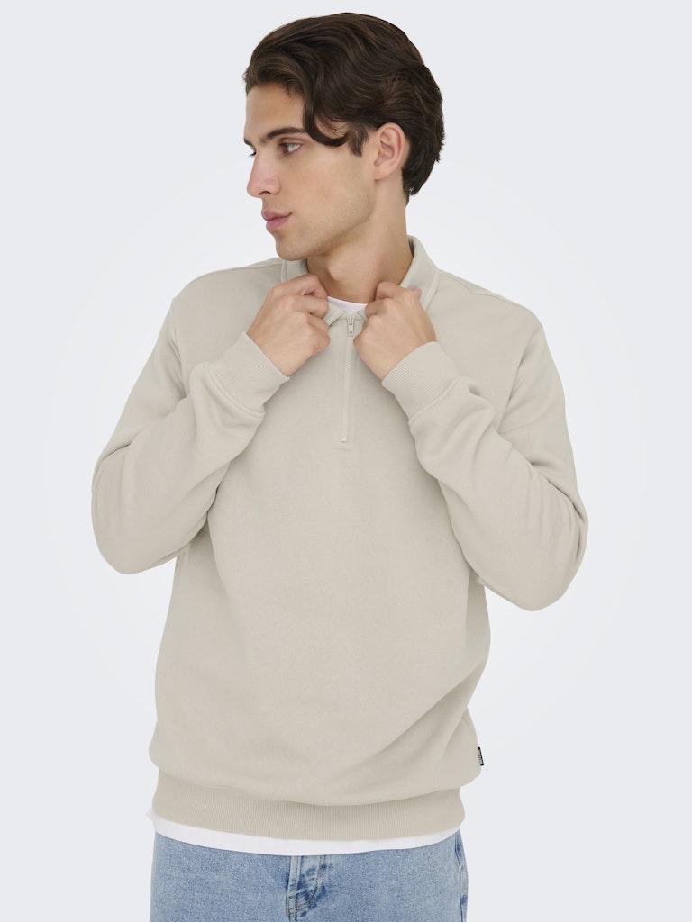 only-and-sons-miesten-neulepsuero-ceres-1-4-zip-beige-1