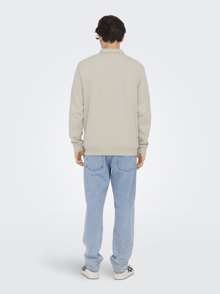 only-and-sons-miesten-neulepsuero-ceres-1-4-zip-beige-2