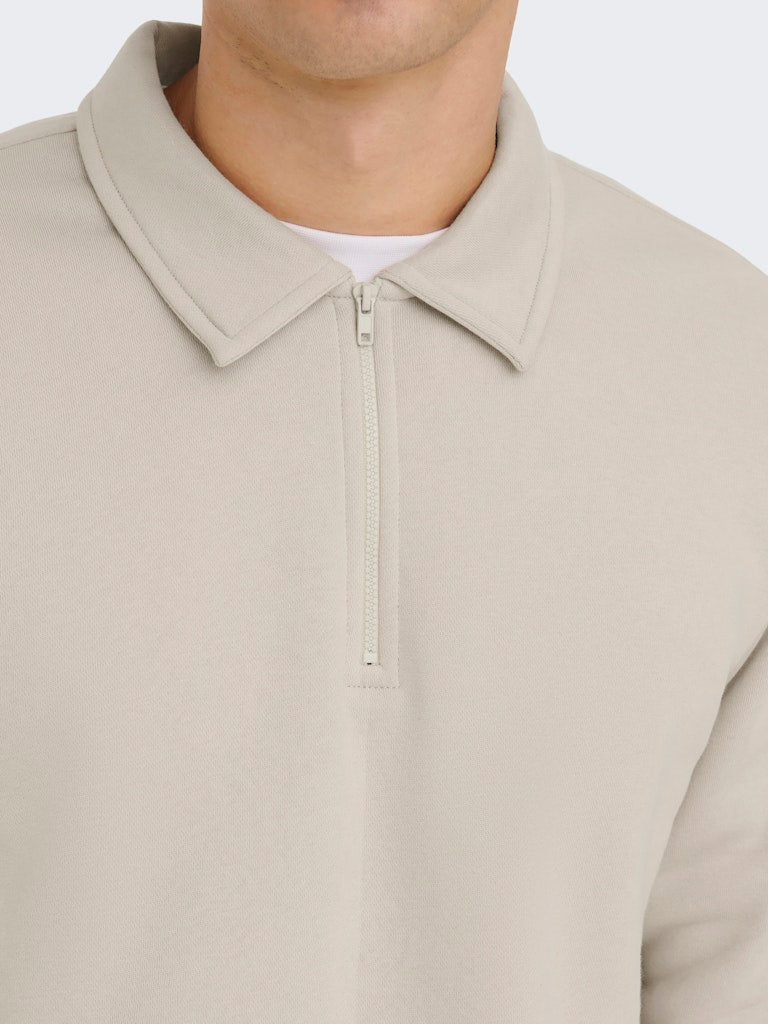 only-and-sons-miesten-neulepsuero-ceres-1-4-zip-beige-5