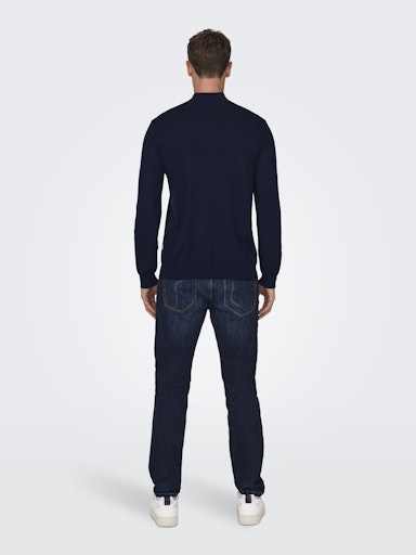 only-and-sons-miesten-neulepusero-phil-wyler-reg-half-zip-tummansininen-2