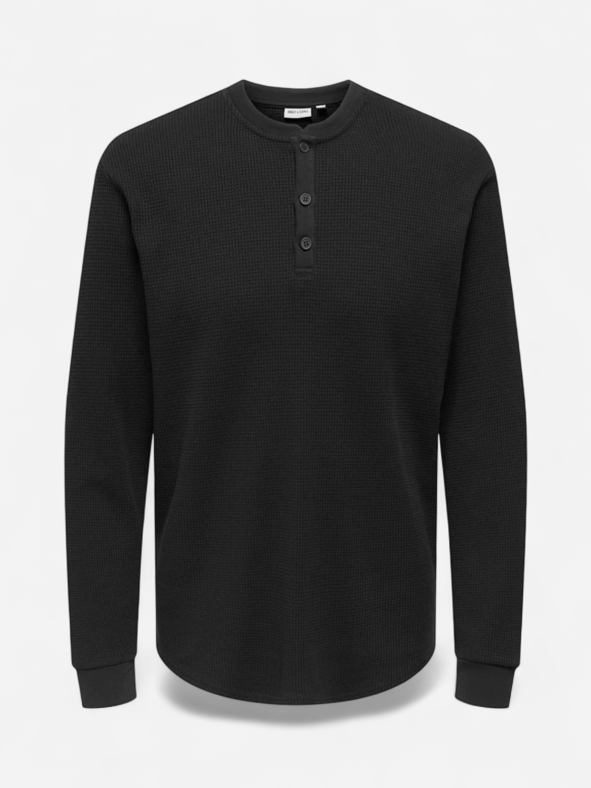 Only and Sons miesten paita, TOBIE REG HENLEY LONGSLEEVE Black - Kekäle.fi